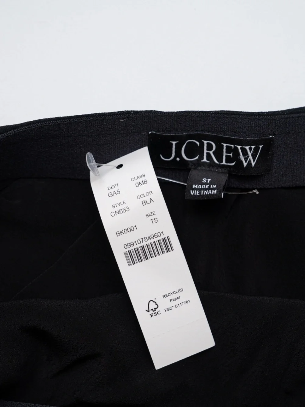 J.Crew Gwyneth Flounce-Hem Slip Skirt Black size TS Tall Small